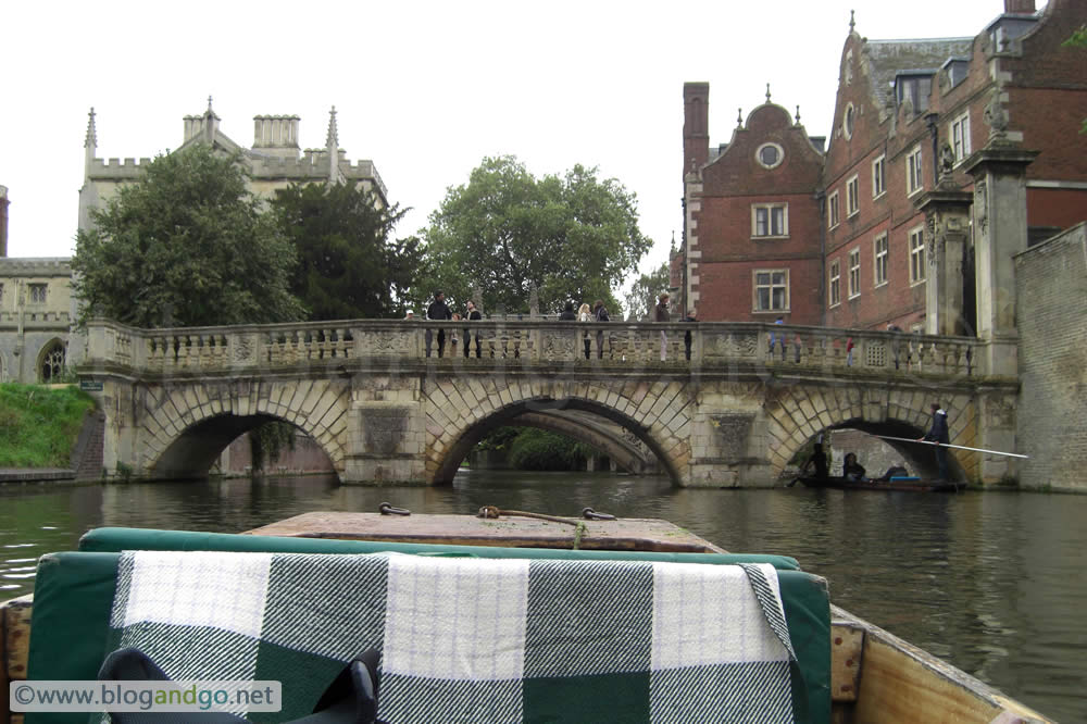 Punting on the Cam, Clare College Bridge